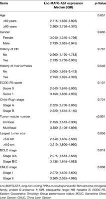 Long Non-Coding RNA MAFG-AS1 as a Potential Biomarker for Hepatocellular Carcinoma: Linkage with Tumor Features, Markers, Liver Functions, and Survival Profile